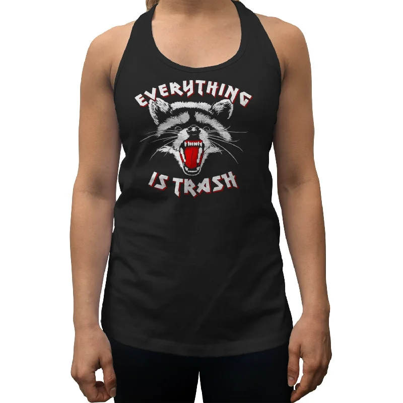 Women's Everything is Trash Raccoon Racerback Tank Top