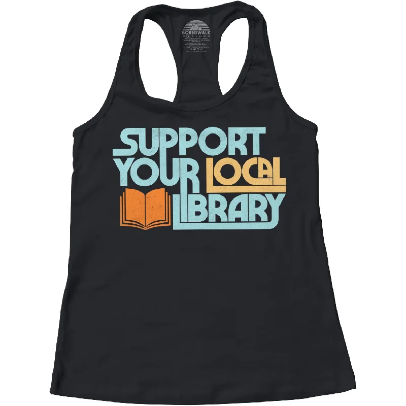 Women's Support Your Local Library Racerback Tank Top