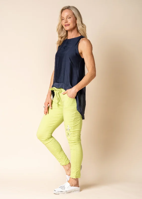 Rika Pants in Lime Splice