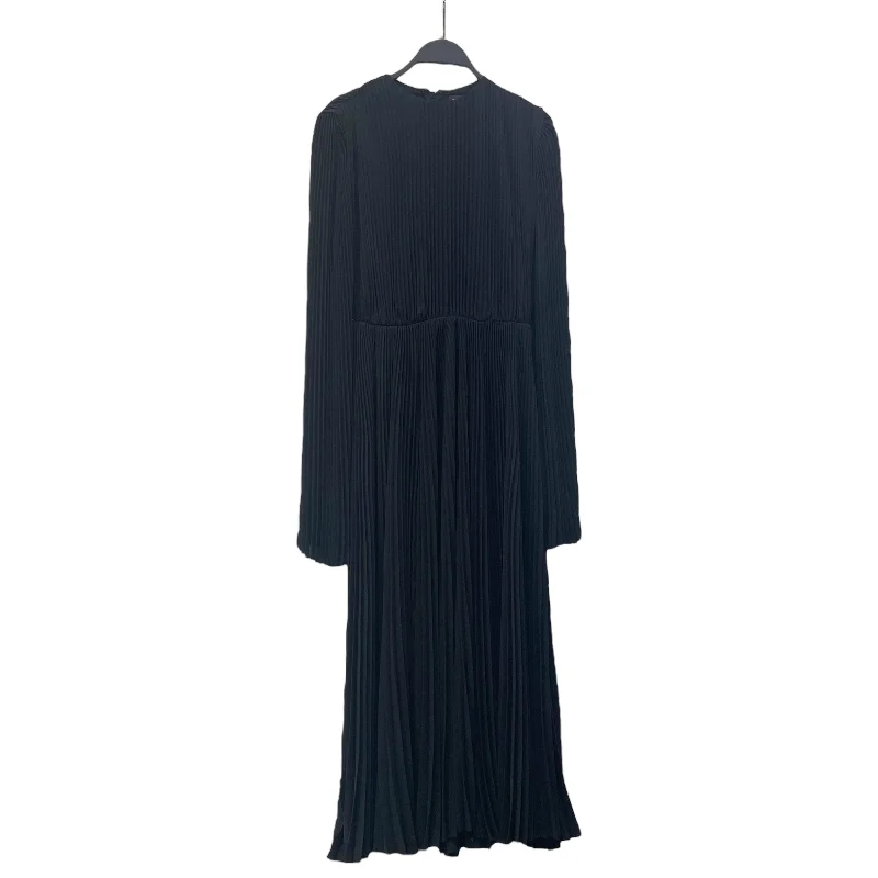 BALENCIAGA/LS Dress/36/Polyester/BLK/Maxi Length/Pleated Drawstring 725088TNO21