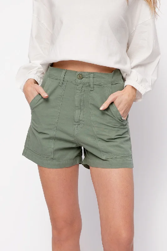 Sabine High Waisted Short in Sulpher Stone