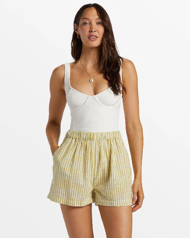 Sea Ya Elastic Waist Shorts - Moss Joy