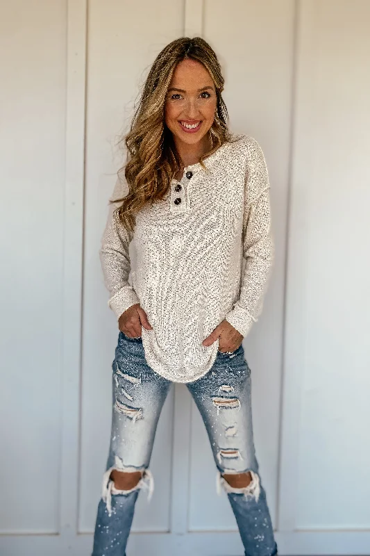 Kristina Button Accent Long Sleeve